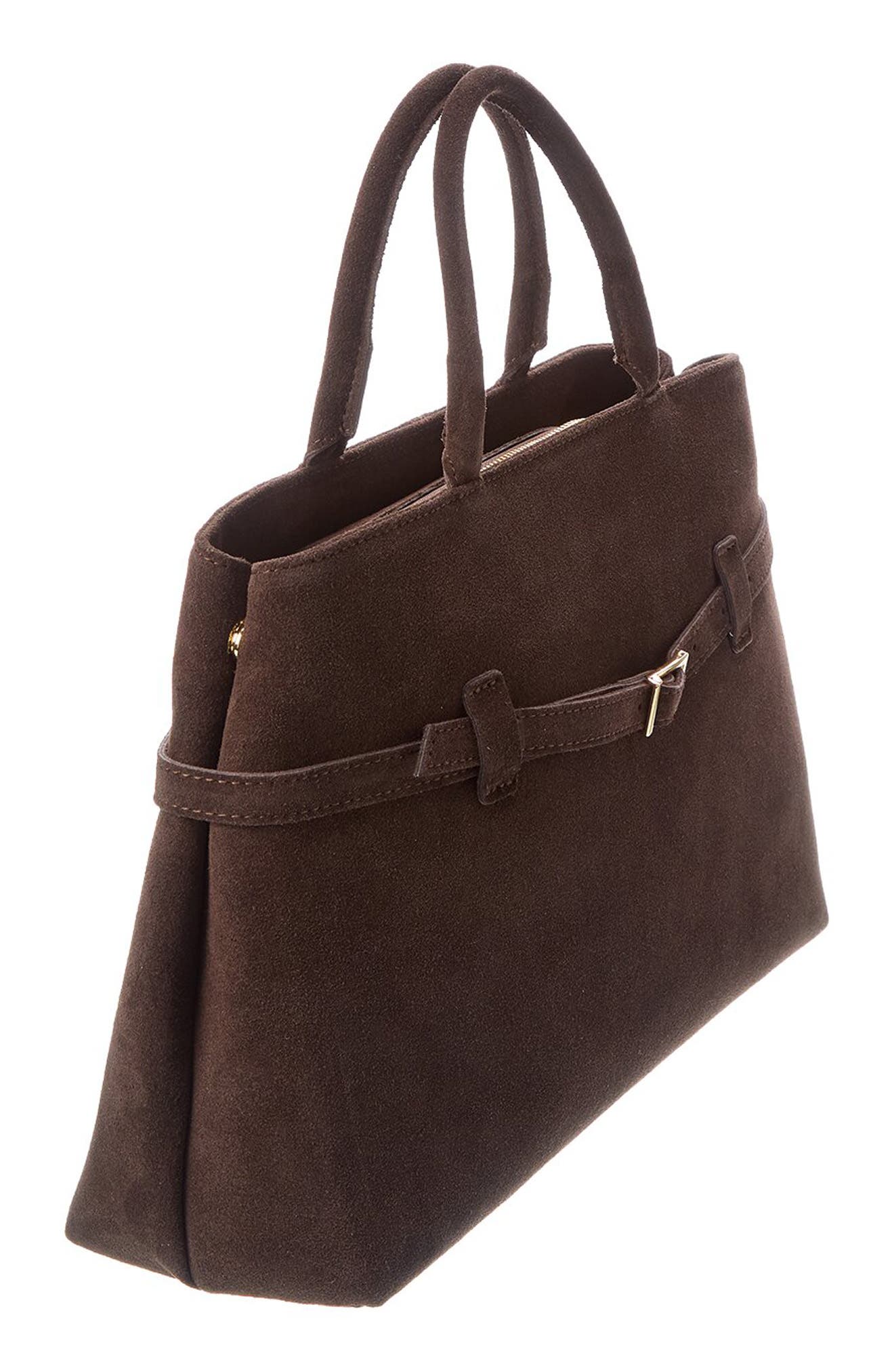 Elspeth 92 Suede Shoulder Bag, Alternate, color, BROWN