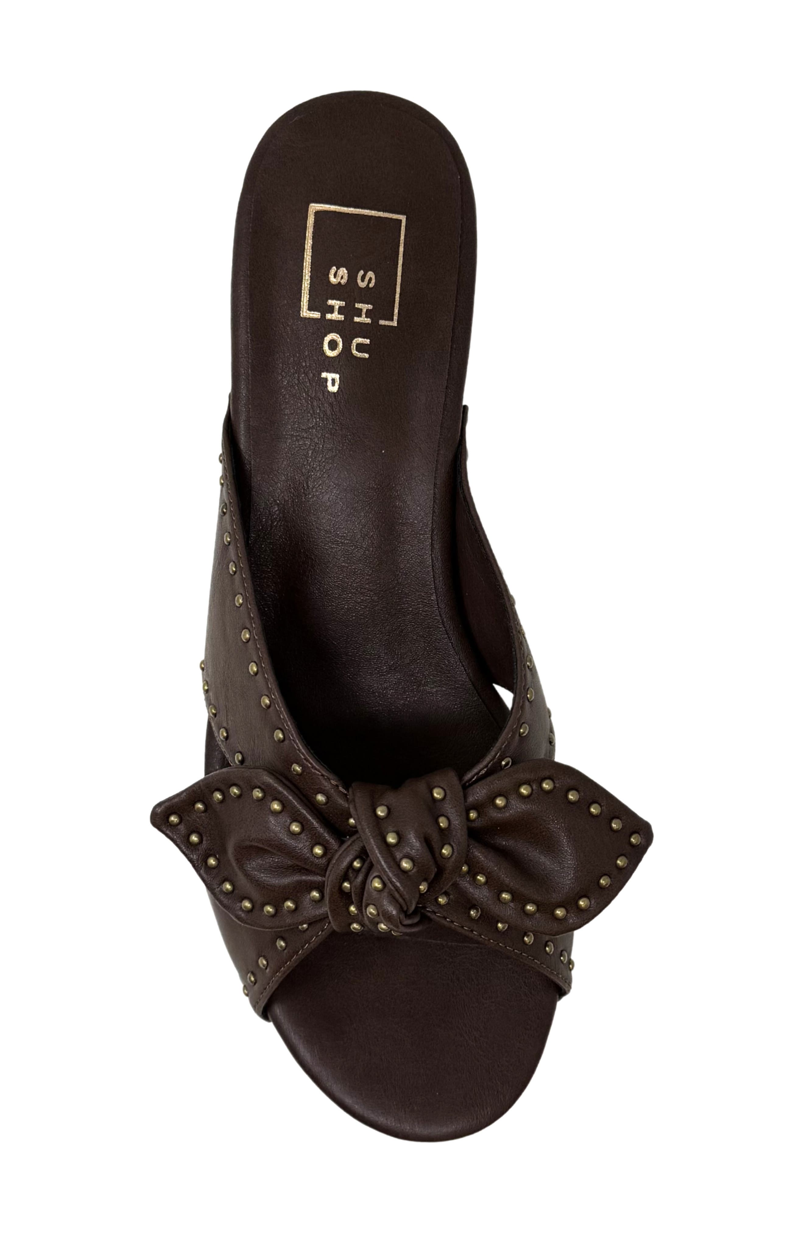 SHUSHOP Eliza Platform Slide Sandal, Alternate, color, Brown