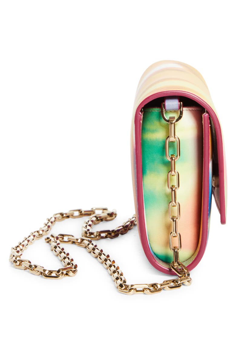Bettina Tie Dye Patent Leather Wallet on a Chain, Alternate, color, M023 MULTI/ GOLD