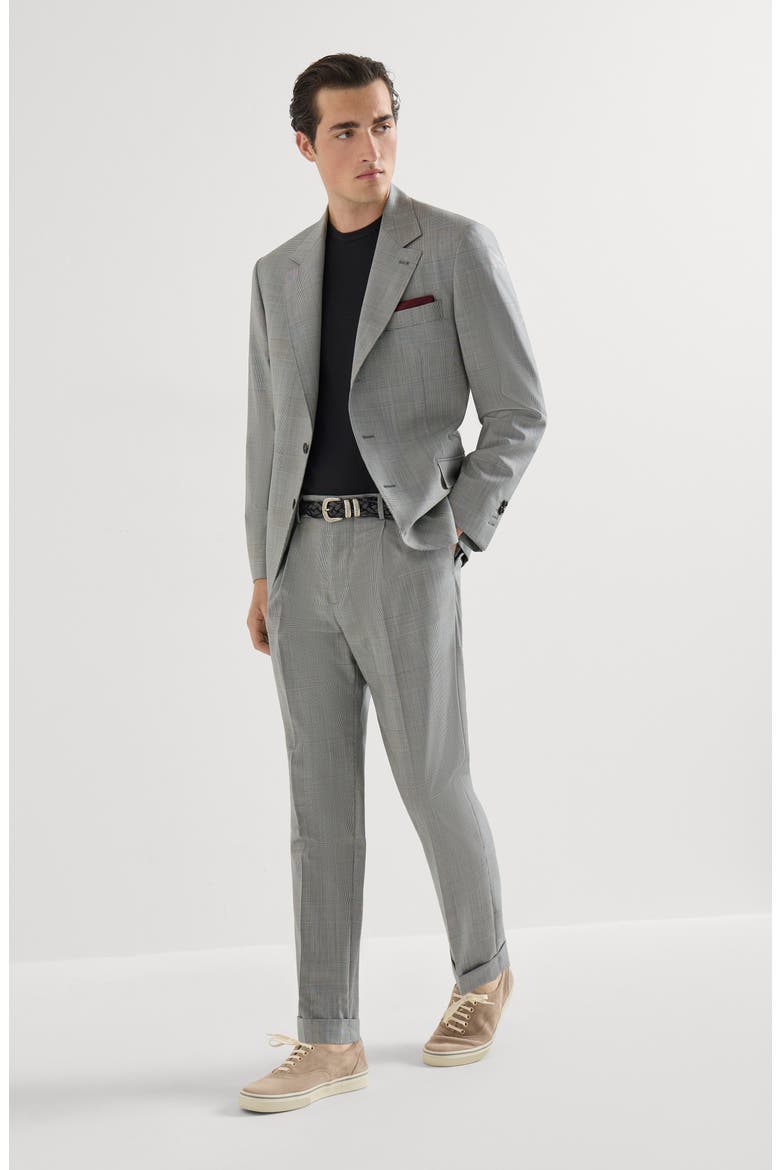 Prince of Wales trousers, Alternate, color, Grey