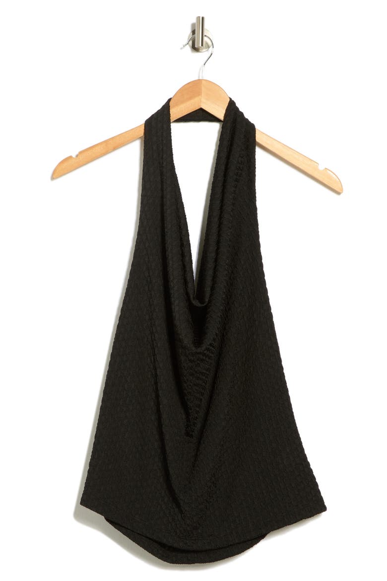Textured Knit Halter Top, Alternate, color, BLACK