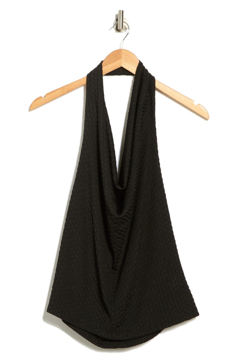 Renee C Textured Knit Halter Top, Alternate, color, Black