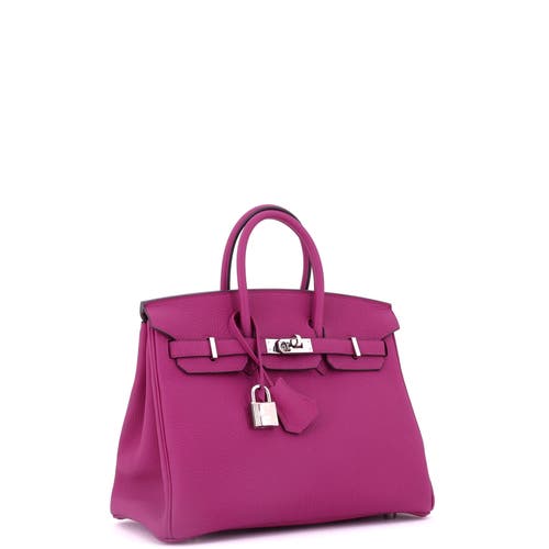 Pre-owned Hermes Hermes Birkin Handbag Pink Togo With Palladium Hardware 25 In Purple
