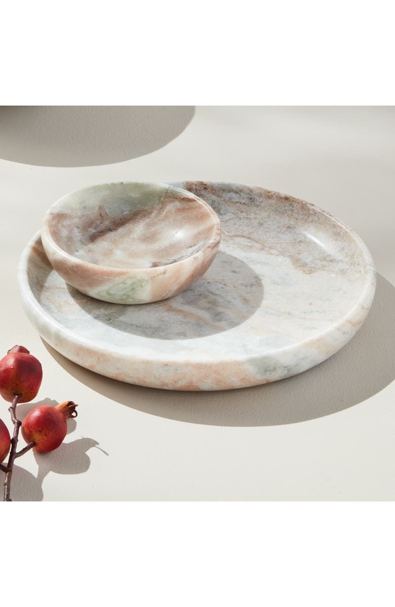 Napa Home & Garden Josephine Tray - Brown/White Marble - Elegant Serving Tray, Alternate, color, Brown