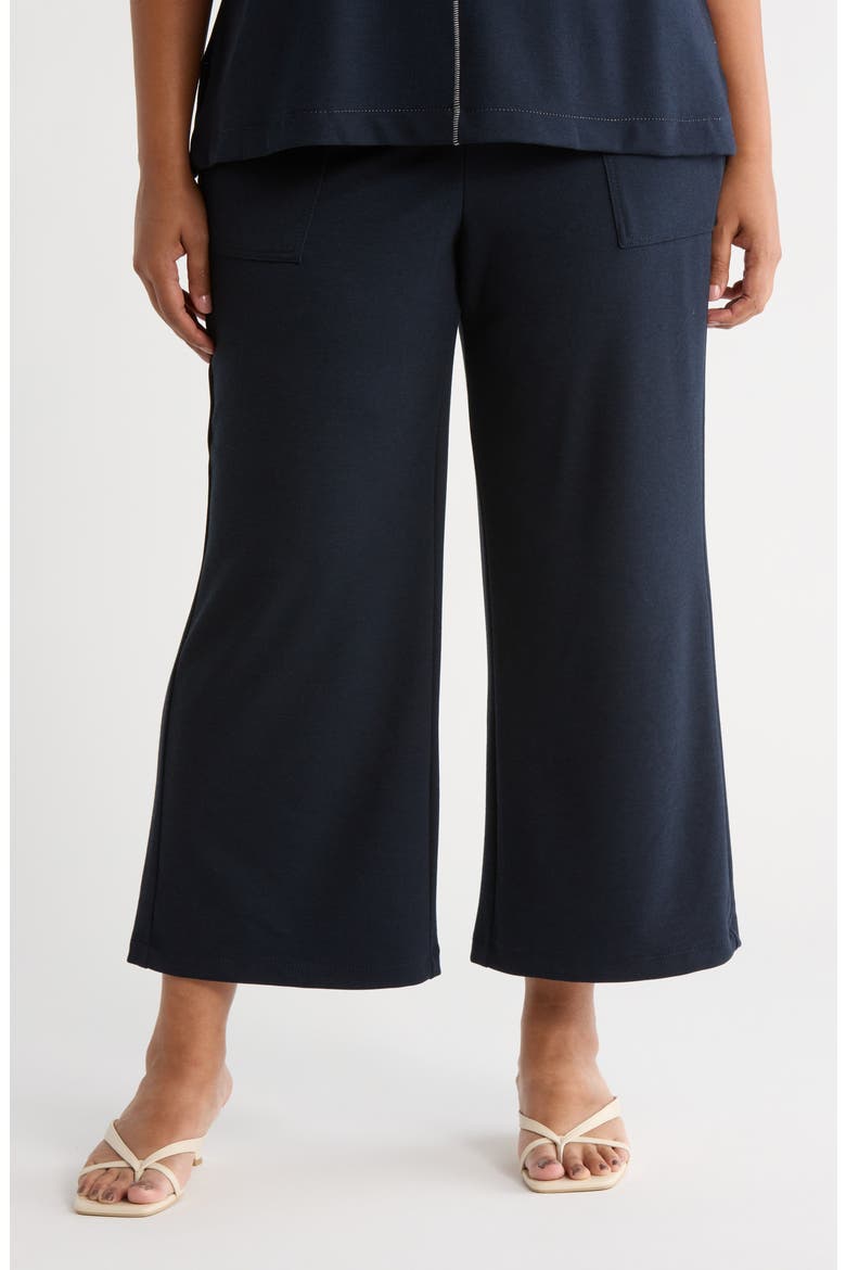Crop Wide Leg Pants, Main, color, DARK NAVY