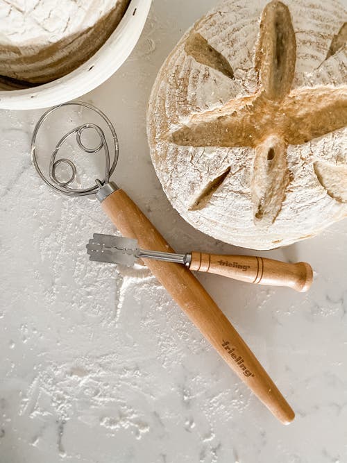 Frieling Wood And Stainless Batter And Dough Whisk For Mixing Bread Dough, 13-inch, Natural In Silver