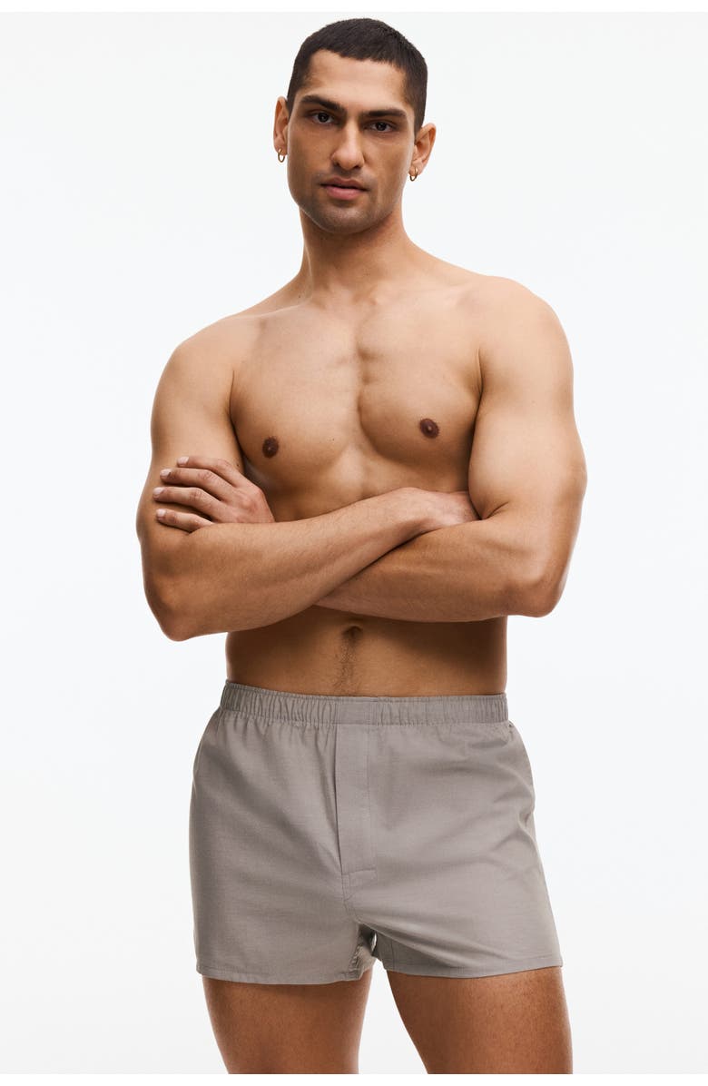 H&M 4-pack Woven Boxer Shorts, Alternate, color, Khaki Green/Checked