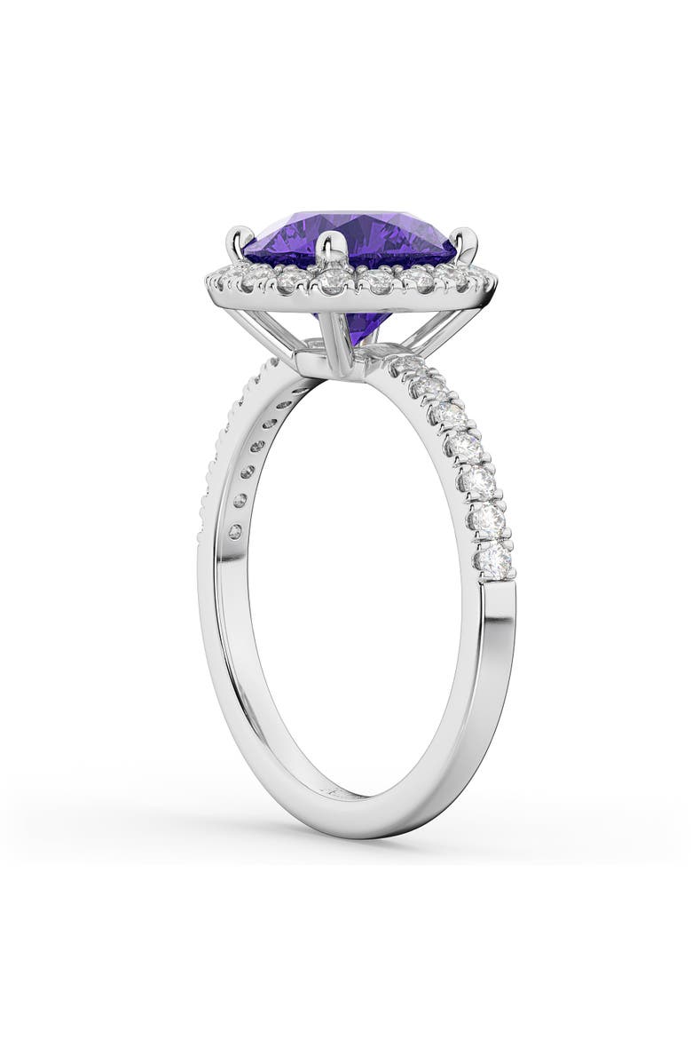 Halo Tanzanite & Diamond Engagement Ring 14K, Alternate, color, 2.80ct/White Gold