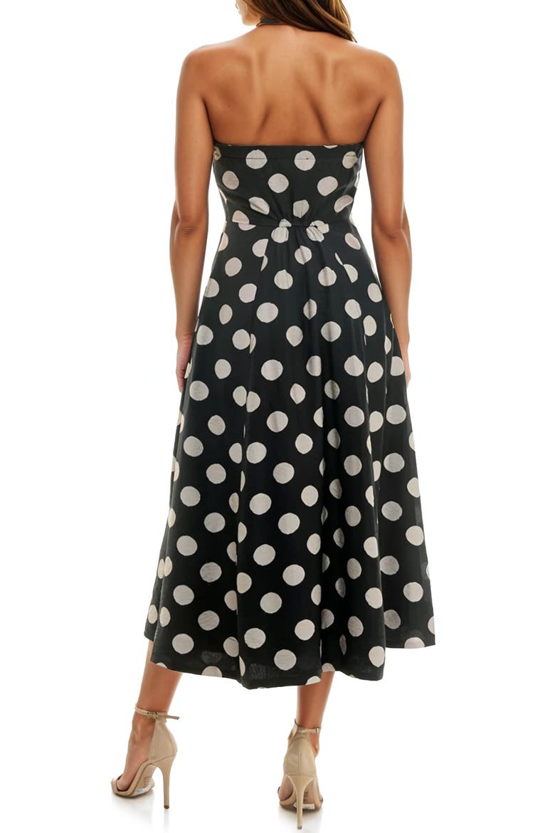 Maxi Halter Dress, Alternate, color, BLACK/ WHITE DOT