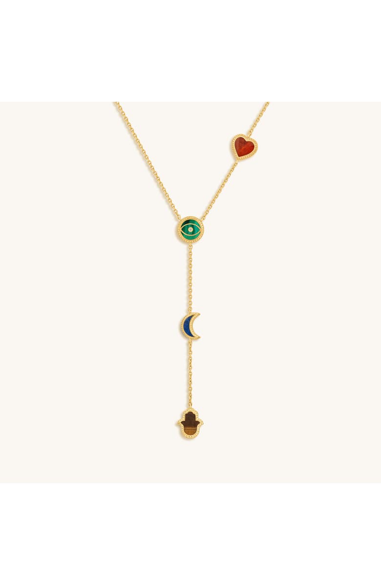 Karma and Luck Celestial Wisdom Multi-Symbol & Multi-Gemstone Necklace, Main, color,