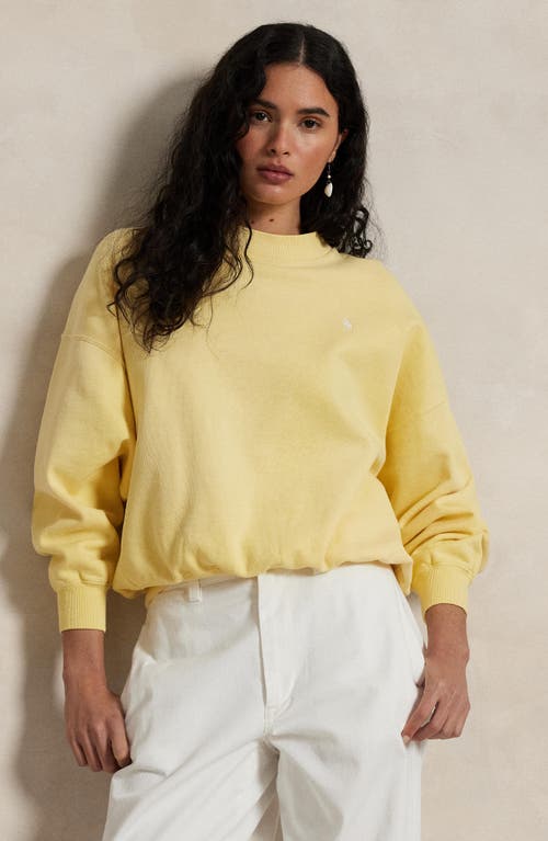 Polo Ralph Lauren Oversize Logo Graphic Sweatshirt In Wicket Yellow