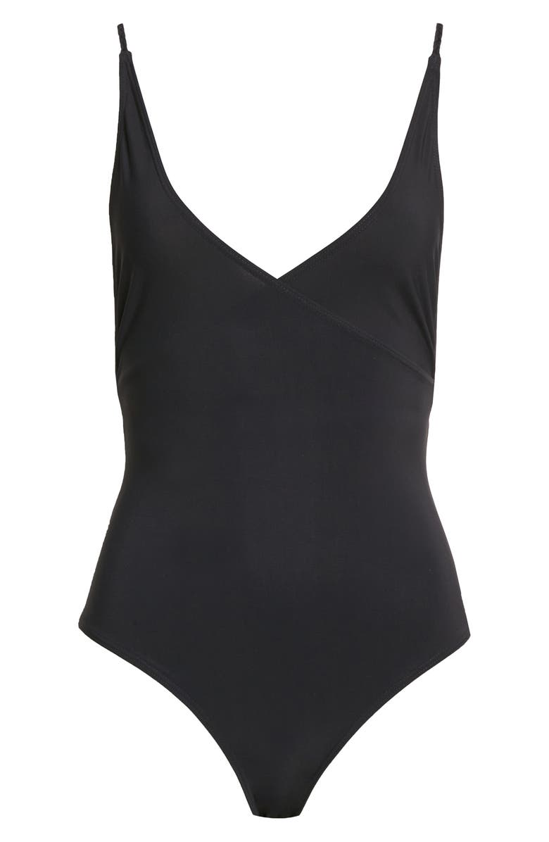 TOTEME V-Neck One-Piece Wrap Swimsuit, Alternate, color, 