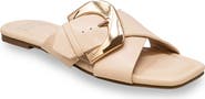 CHASE AND CHLOE Cross Strap Slide Sandal