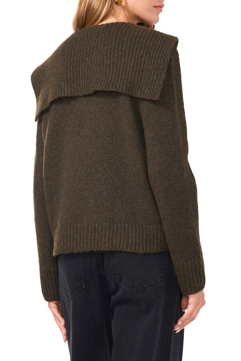 Foldover Collar Cardigan, Alternate, color, GRAY BELUGA