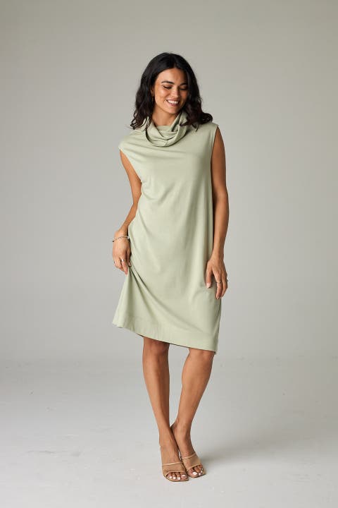 Kakadu Eco-Luxe Rib Sleeveless Funnel Neck Tunic/Dress - Ultra-Luxe Flow