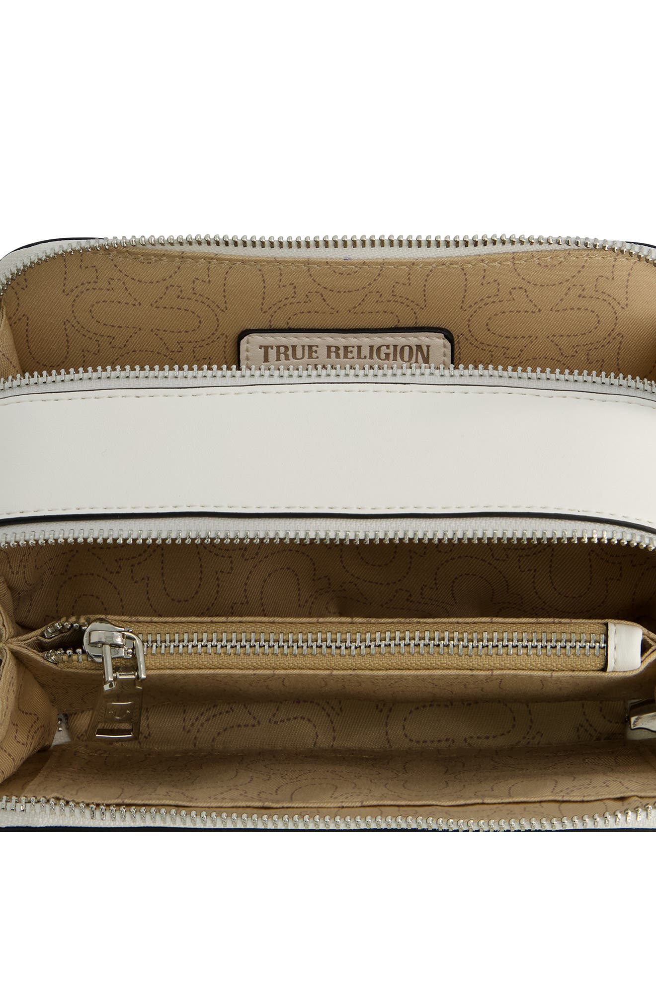 Double-Zip Horseshoe Camera Bag, Alternate, color, WHITE