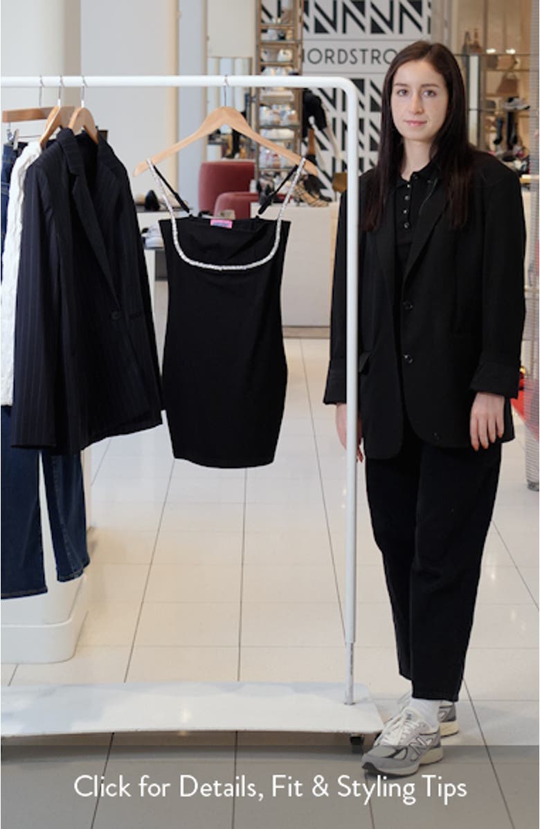 Dorothy Rhinestone Detail Stretch Cotton Minidress, sales video thumbnail