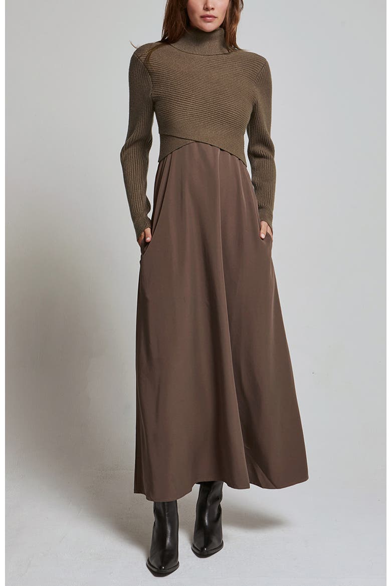 Sweater Top and Dress Set, Main, color, Brown