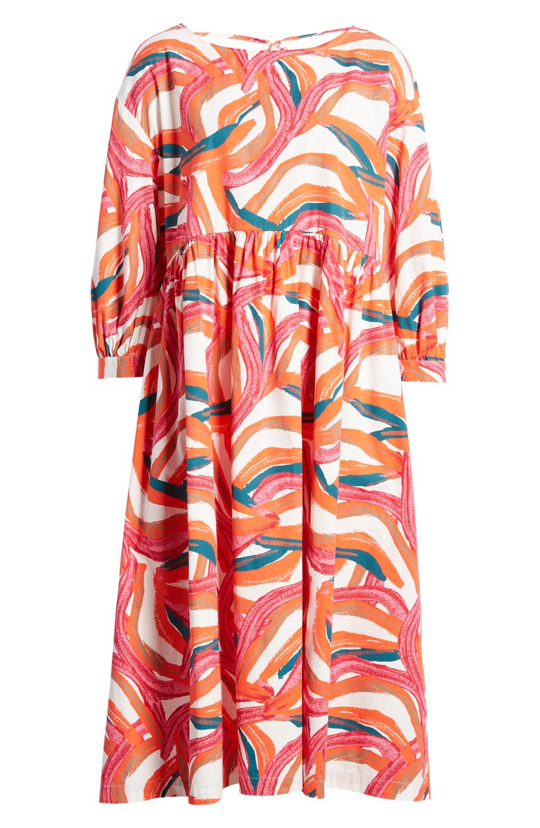 Nordstrom Cristina Martinez Rainbow Print Long Sleeve Cotton Dress, Alternate, color,