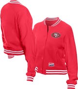 New Era Women's New Era  Scarlet San Francisco 49ers Throwback Fleece Full-Snap Jacket