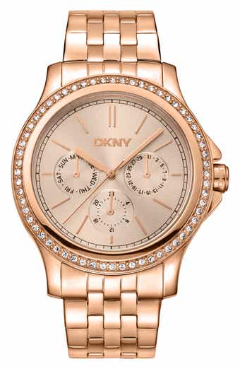Three Hand Quartz Crystal Embellished Bracelet Watch, 40mm