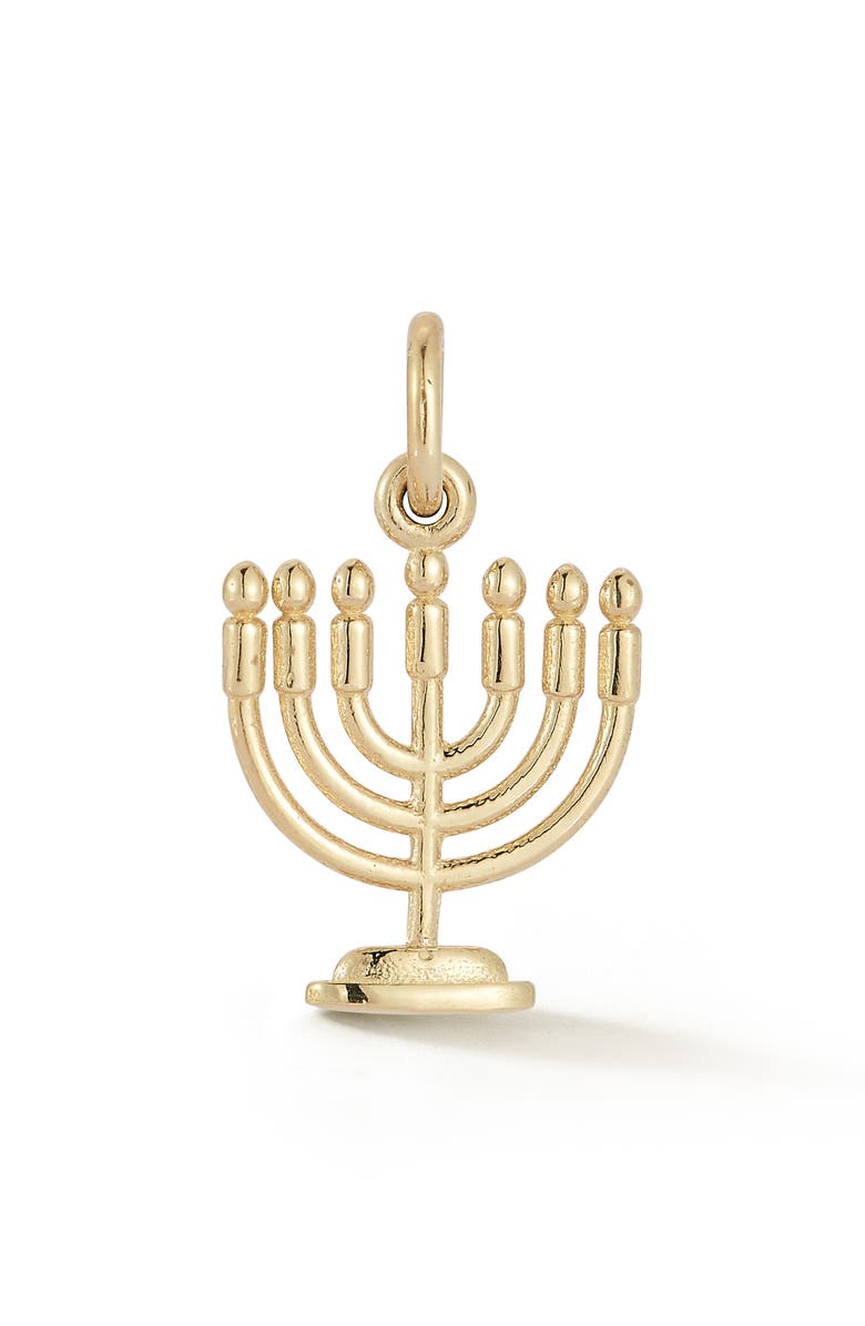 Ember Fine Jewelry 14K Gold Menorah Charm, Main, color, Gold