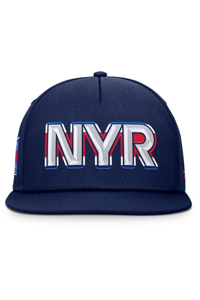 Men's Fanatics Navy New York Rangers Authentic Pro Rink Team Code Snapback Hat, Alternate, color, Navy