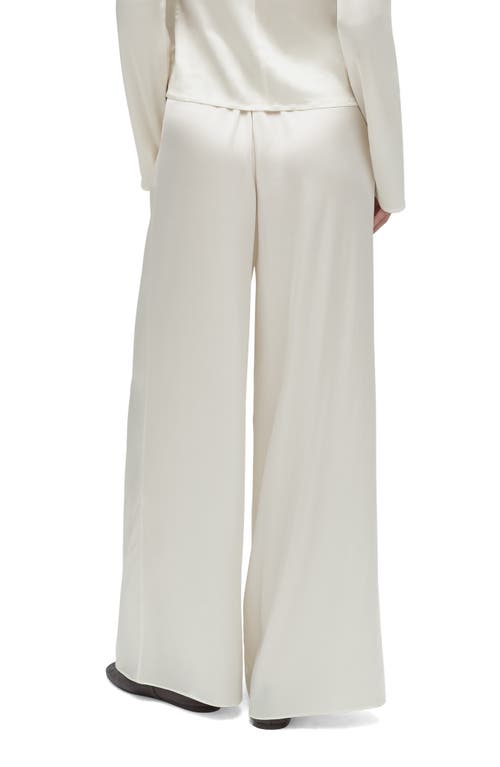 Favorite Daughter Tribeca Wide Leg Satin Pants In White