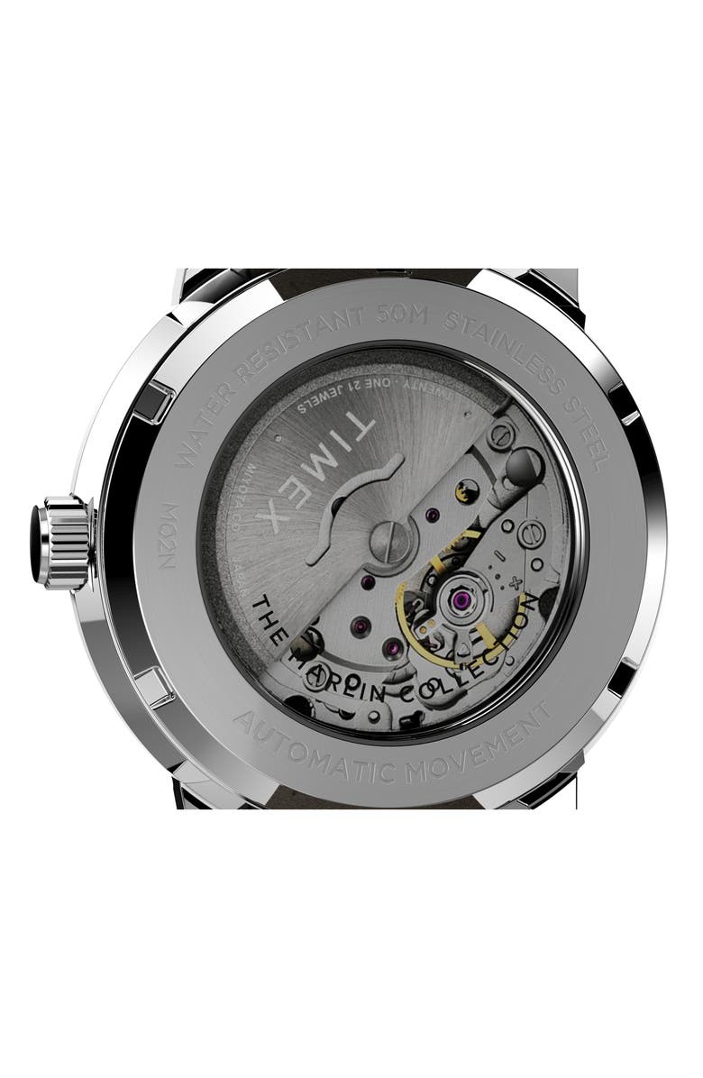 Timex<sup>®</sup> Marlin Automatic Leather Strap Watch, 40mm, Alternate, color, 
