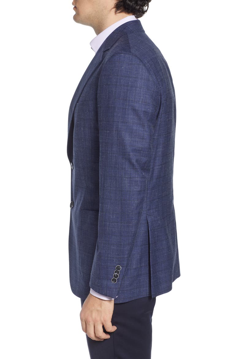 Classic Fit Plaid Wool Sport Coat, Alternate, color, NAVY