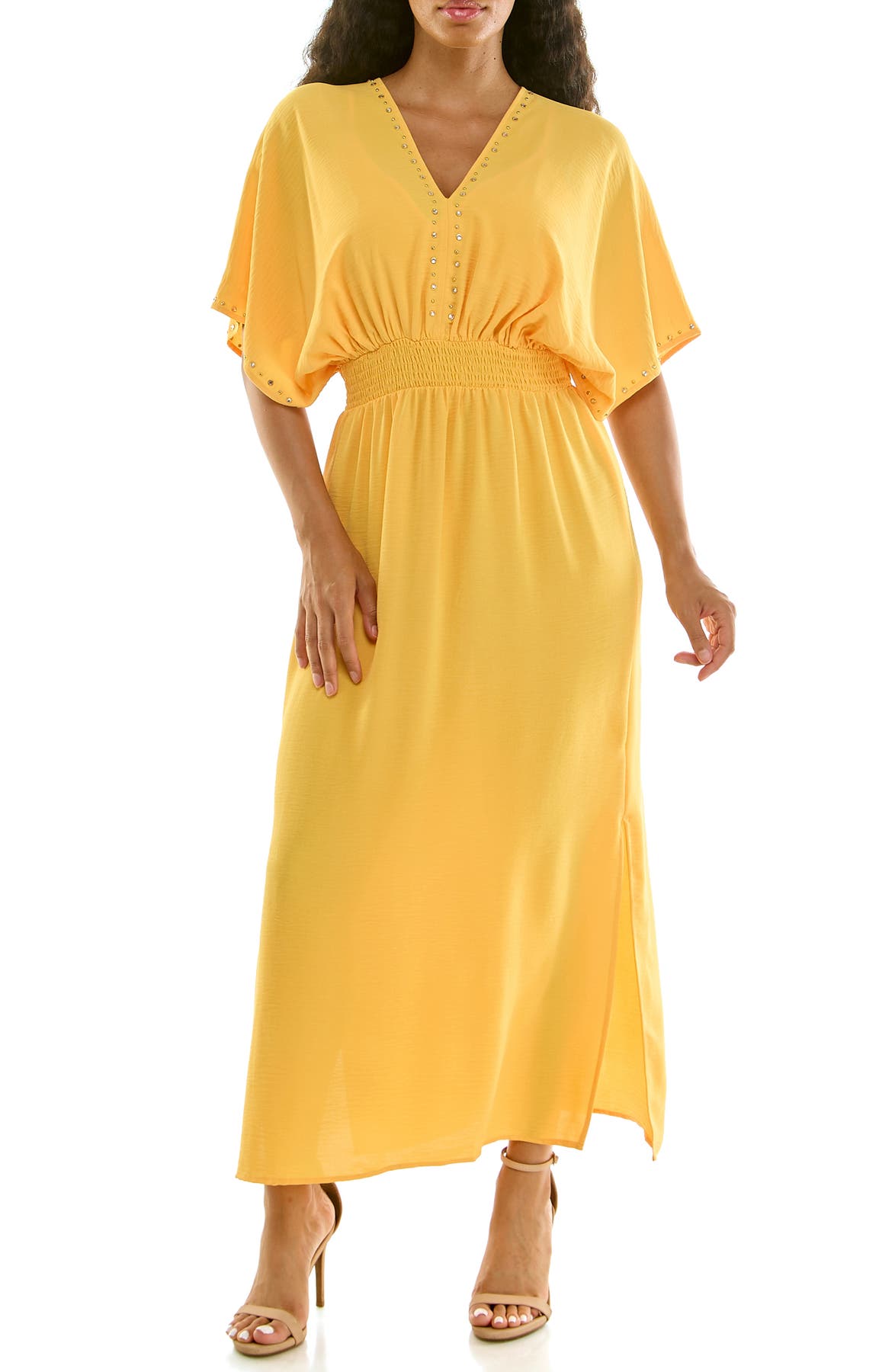Nina Leonard Crystal Maxi Dress