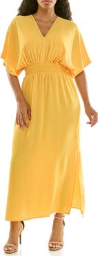 Nina Leonard Crystal Maxi Dress