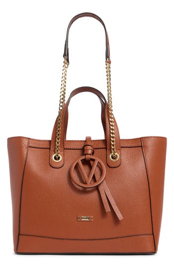 Valentino By Mario Valentino Sophie Medallion Leather Tote Bag In Brown