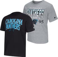 STARTER Men's Starter Black/Gray Carolina Panthers Two-Pack Logo T-Shirt Set