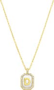 Adornia Crystal Mother of Pearl Initial Pendant Necklace