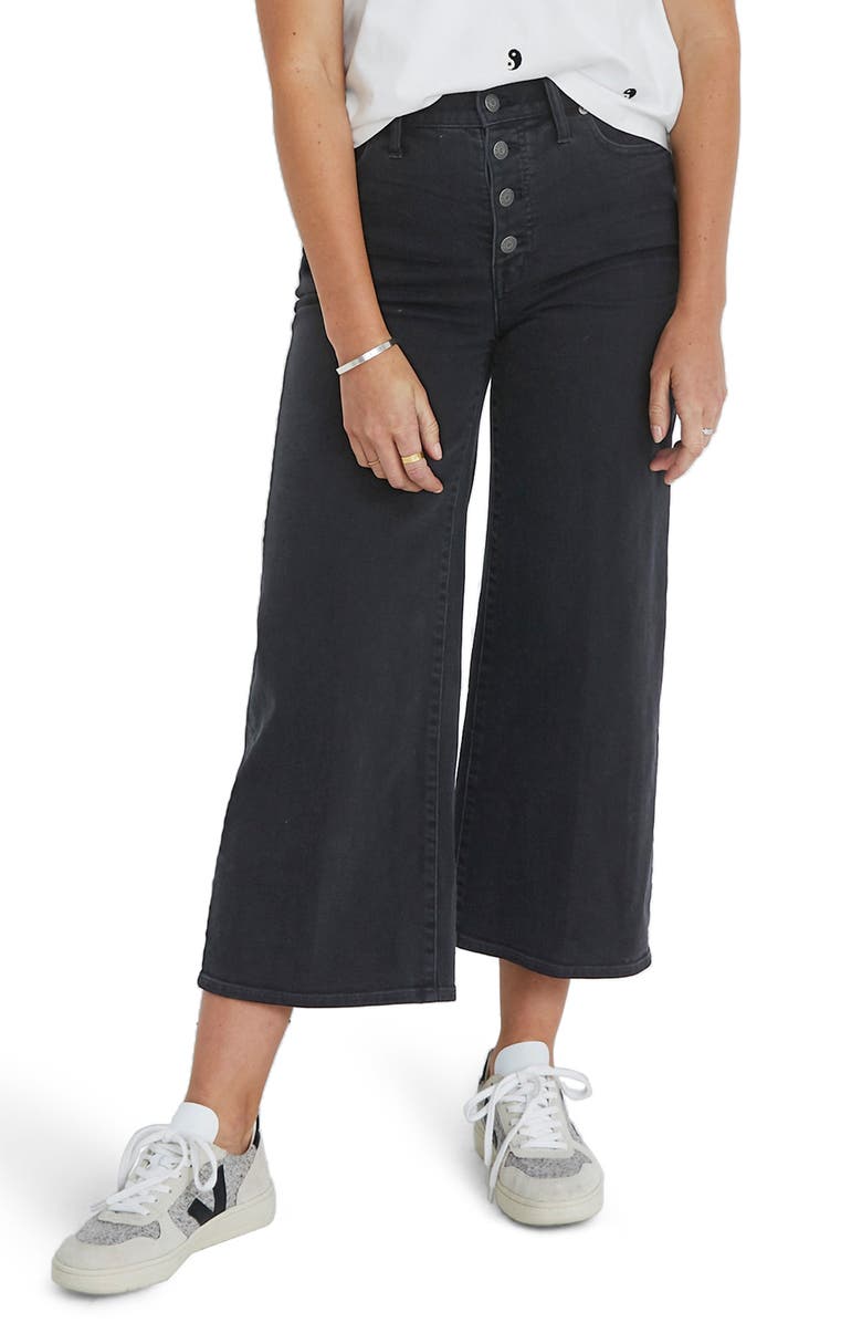 Madewell Button Fly Crop Wide Leg Jeans, Main, color, 