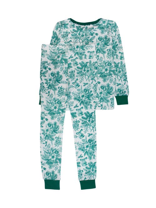 Rufflebutts Girls Softsnooze Ruffle Long Sleeve Pajama Set In Multi