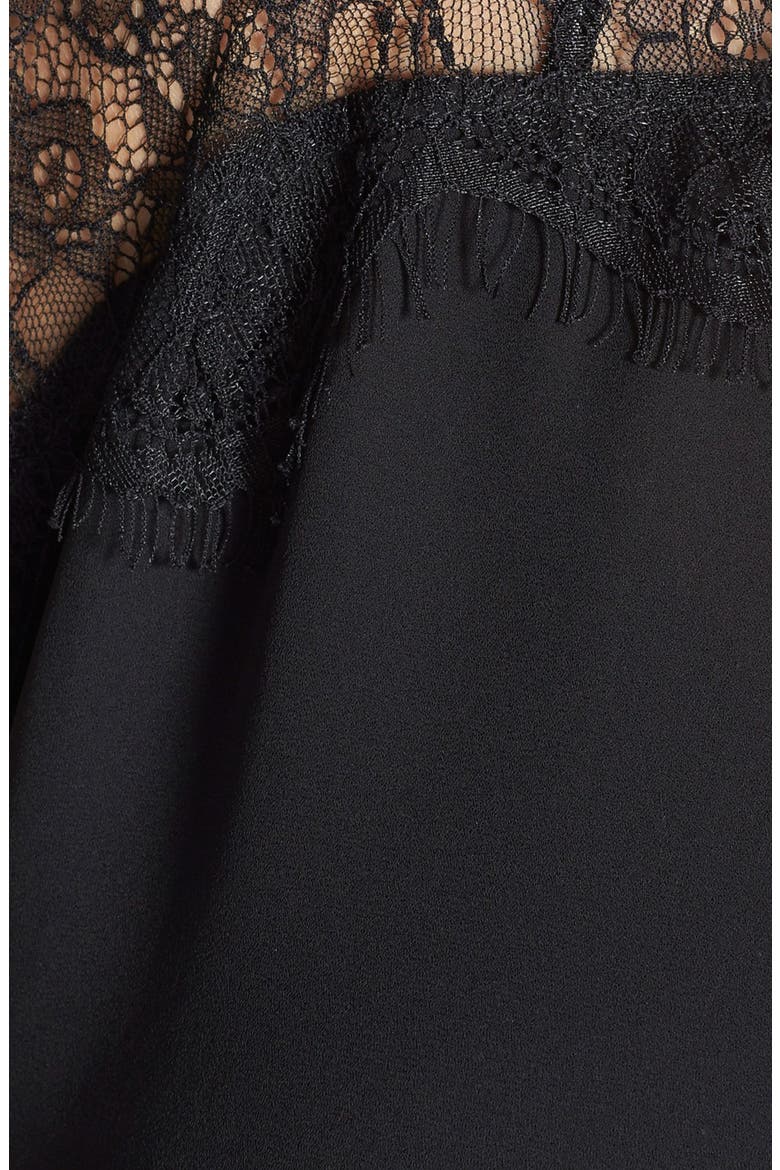Lace Shoulder Tee, Alternate, color, BLACK