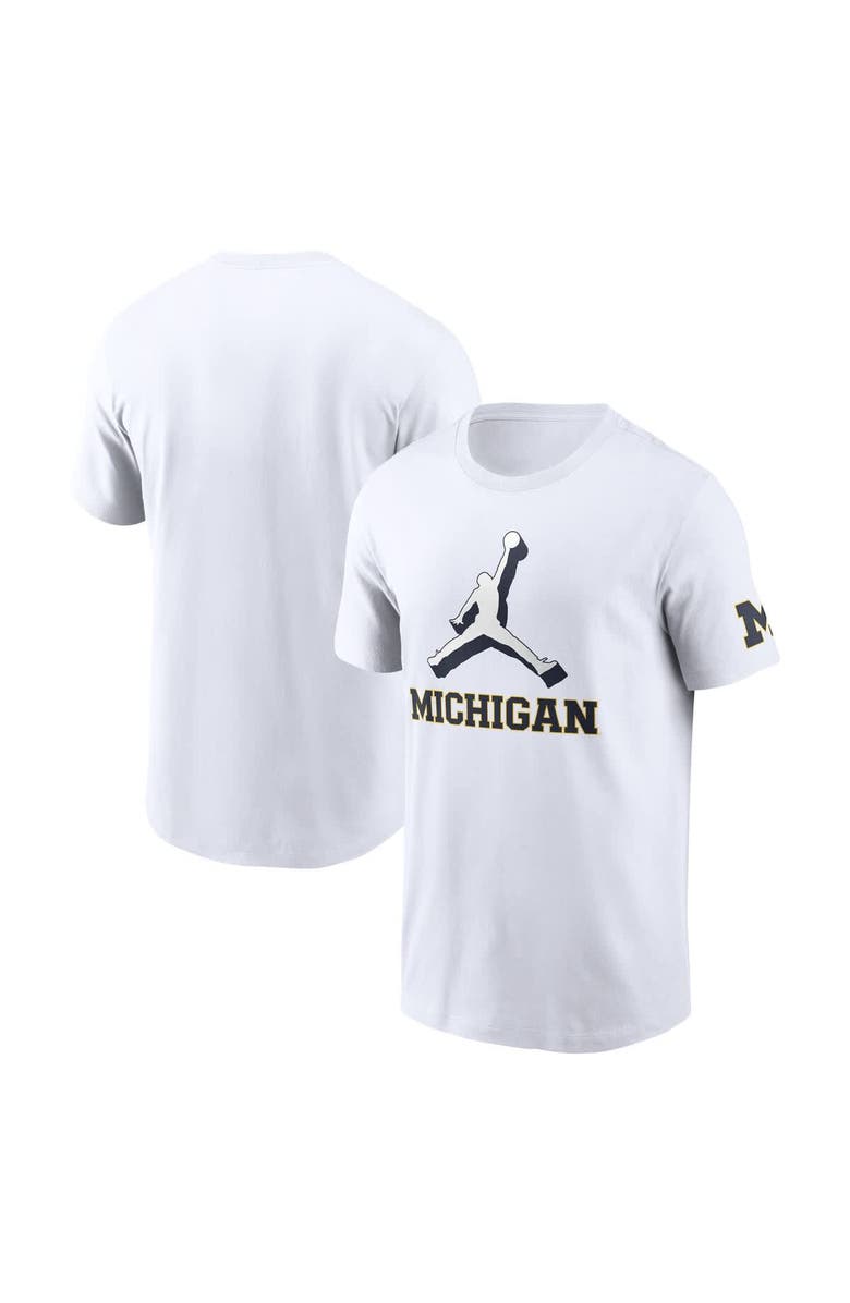 Jordan Brand Men's Jordan Brand White Michigan Wolverines Primetime 2-Hit Swoosh T-Shirt, Alternate, color, White