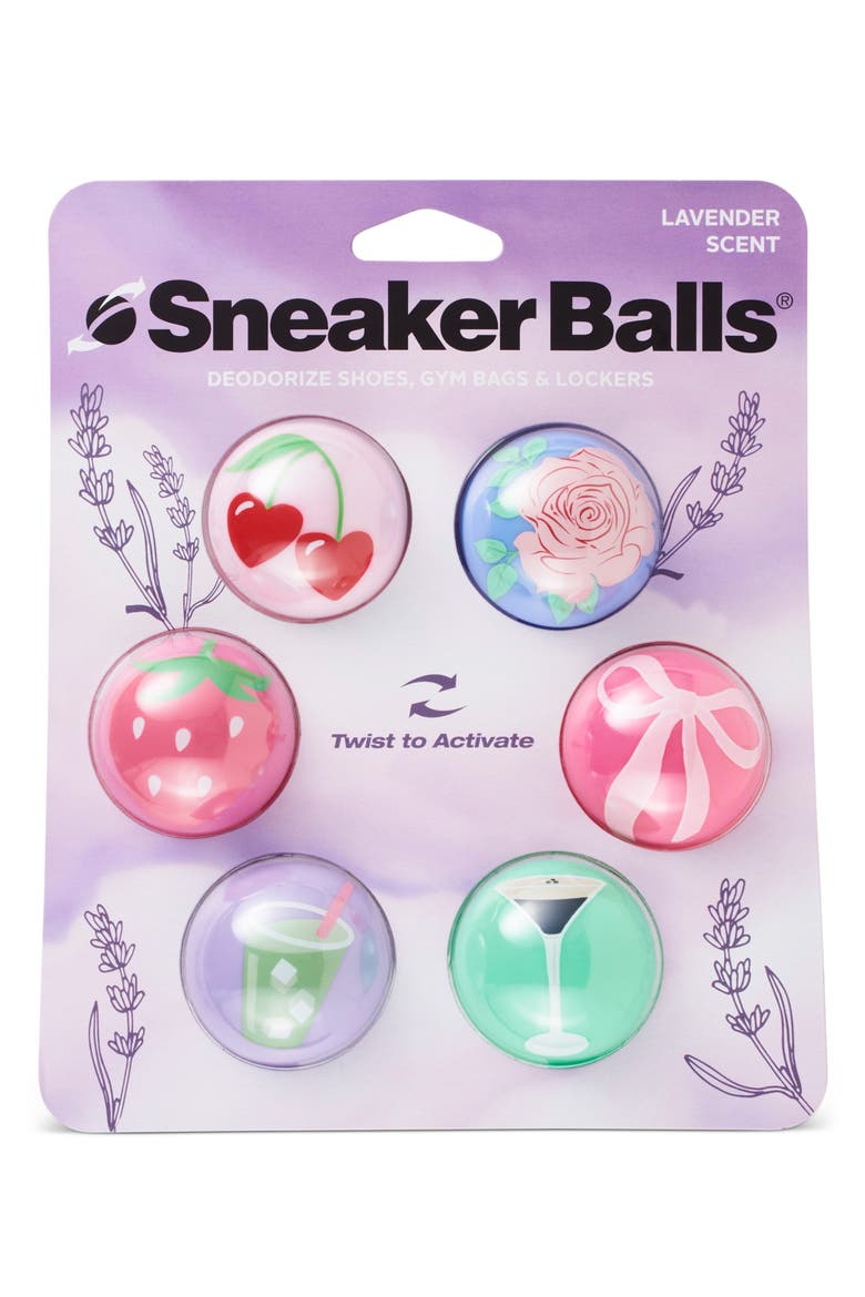 6-Pack Sneaker Balls, Main, color, LAVENDER