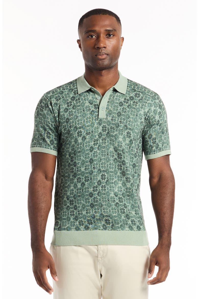 Johnny Collar Cotton Knit Polo, Alternate, color, SAGE
