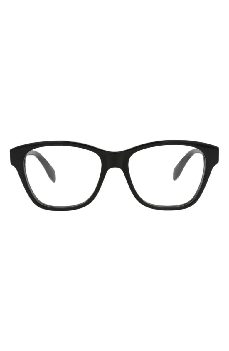 McQueen 52mm Square Sunglasses, Main, color, Black Black Transparent