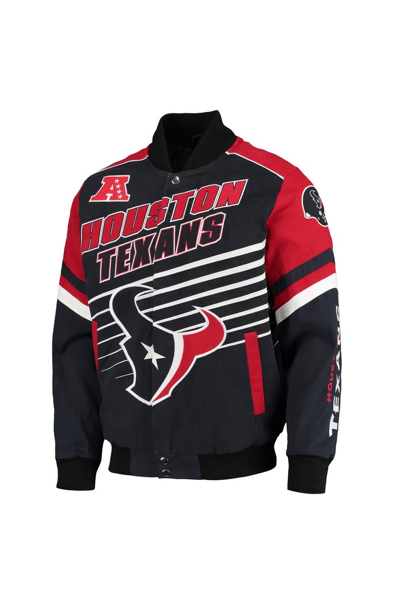 G-III SPORTS BY CARL BANKS Men's G-III Sports by Carl Banks Navy/Red Houston Texans Extreme Strike Cotton Twill Full-Snap Jacket, Alternate, color, 