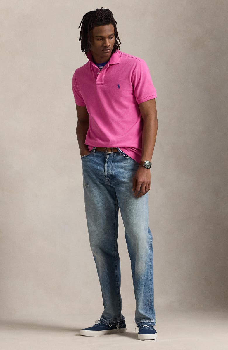 Polo Ralph Lauren The Iconic Solid Pink Cotton Piqué Polo, Alternate, color, 
