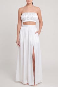 nuaje nuaje Isabelle Cotton Silk Maxi Skirt
