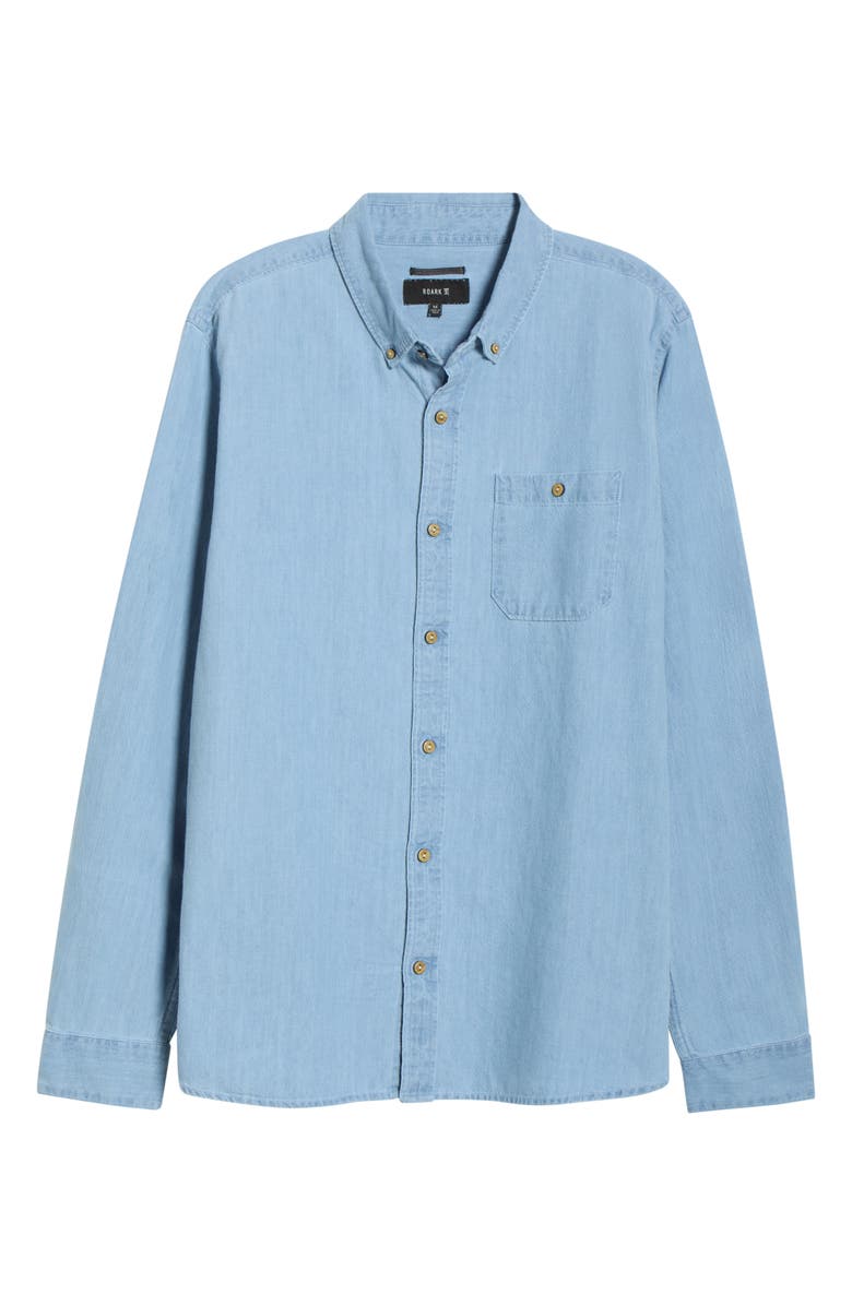 Roark Scholar Organic Cotton Chambray Button-Down Shirt, Alternate, color, Bleached