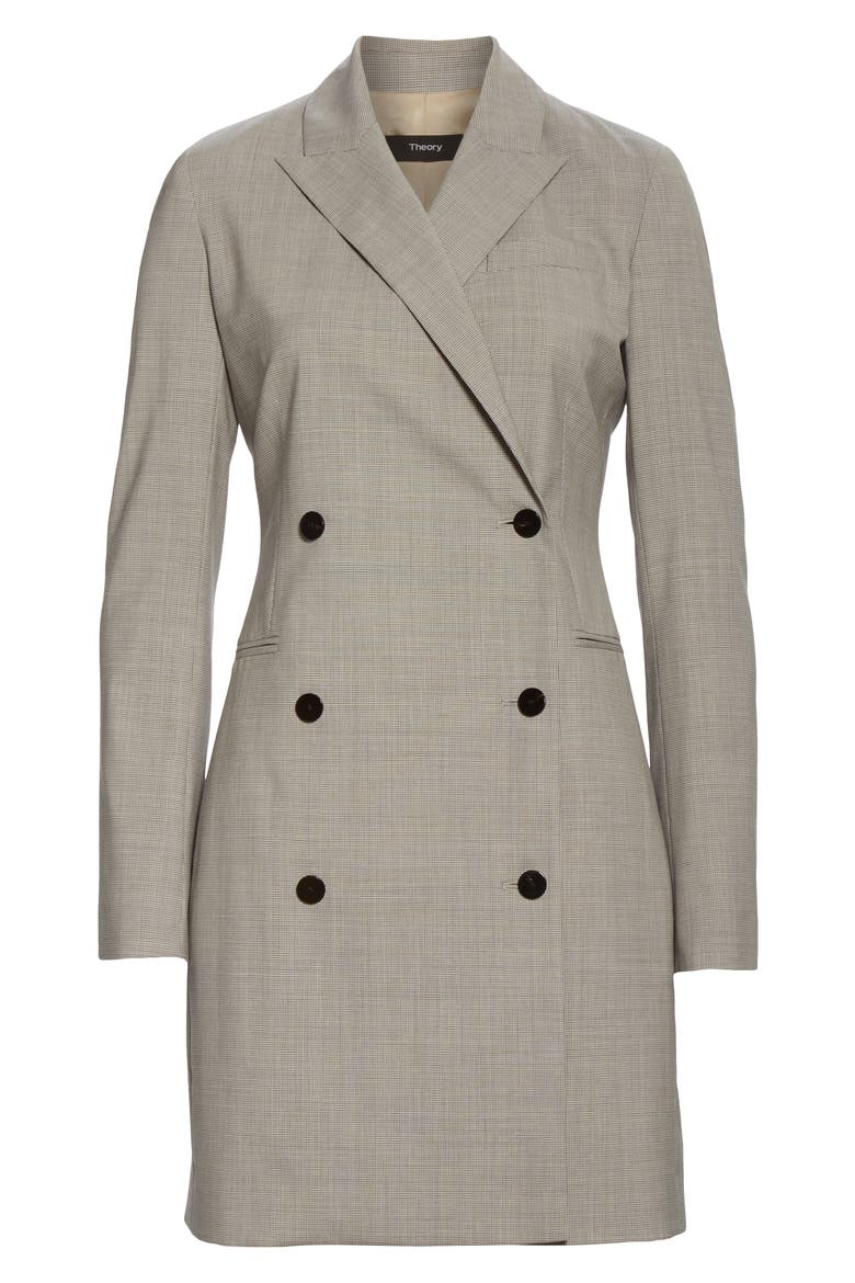 Long Sleeve Blazer Dress, Alternate, color, GREY MULTI