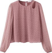 MANGO TEEN Print Cutout Top