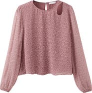 MANGO TEEN Print Cutout Top