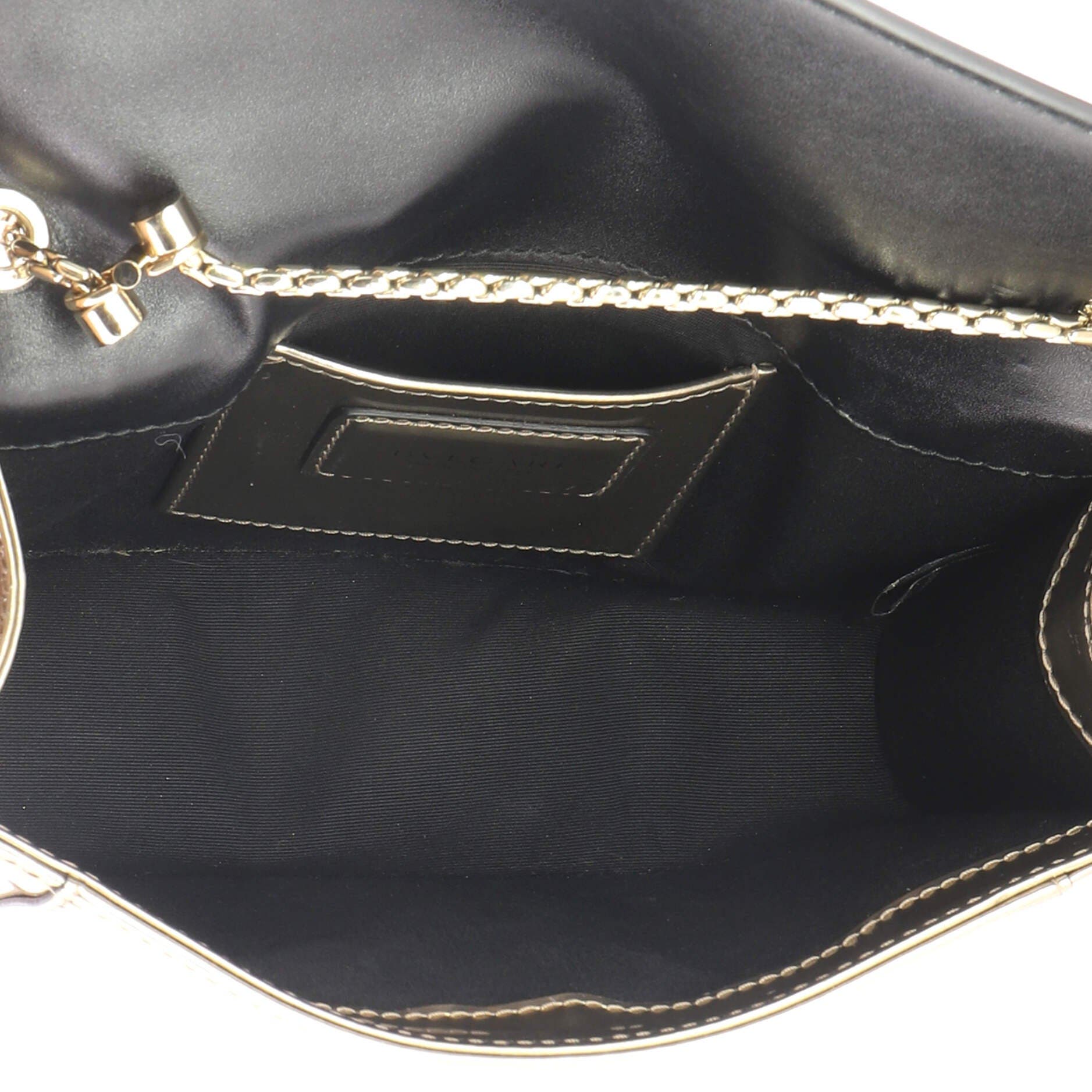 Serpenti Forever Shoulder Bag Metallic Leather Small, Alternate, color, Metallic Silver